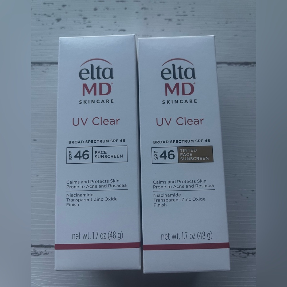 EltaMD UV Clear 1.7 OZ Tinted and SPF 46 Clear pack of 2 , 1 each
